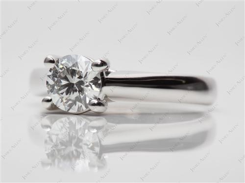 Platinum 0.77 Round cut Solitaire Engagement Ring