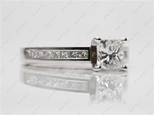 White Gold 1.06 Princess cut Channel Set Diamond Band