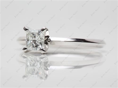 White Gold 0.54 Princess cut Engagement Ring