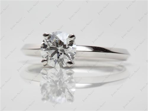 Platinum 0.79 Round cut Solitaire Diamond Rings