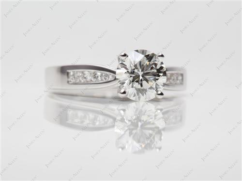 White Gold 1.31 Round cut Channel Cut Ring