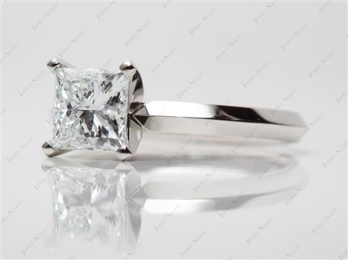 Platinum 1.53 Princess cut Solitaire Ring Designs