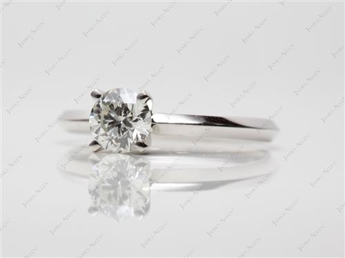 Platinum 0.57 Round cut Diamond Ring