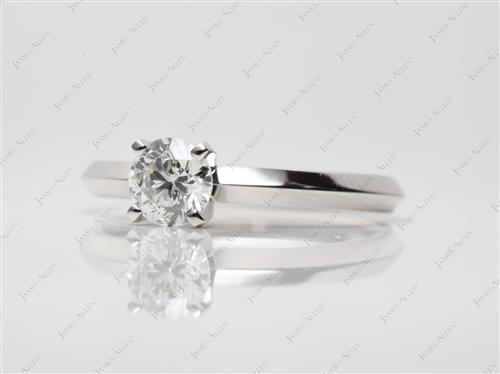 Platinum 0.70 Round cut Round Solitaire Ring