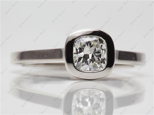 Platinum 0.80 Cushion cut Round Solitaire Ring