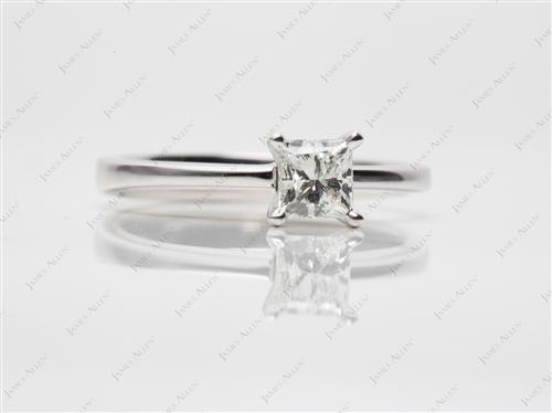 White Gold 0.60 Princess cut Solitaire Ring