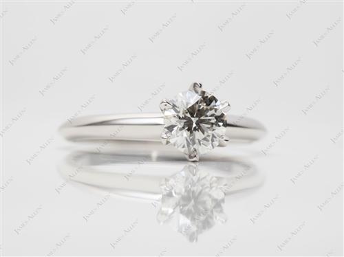 Platinum 0.79 Round cut Diamond Solitaire Rings