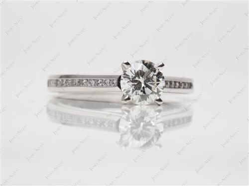Platinum 1.02 Round cut Channel Set Diamond Ring
