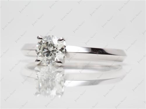 White Gold 0.78 Round cut Round Solitaire Ring