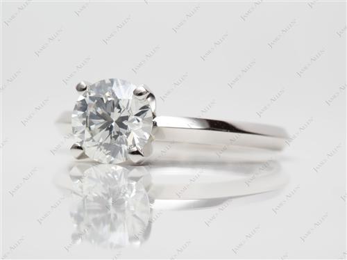 Platinum 1.20 Round cut Solitaire Diamond Rings
