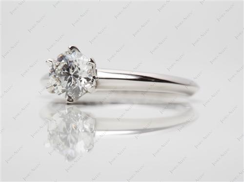 Platinum 0.81 Round cut Diamond Engagement Solitaire Rings