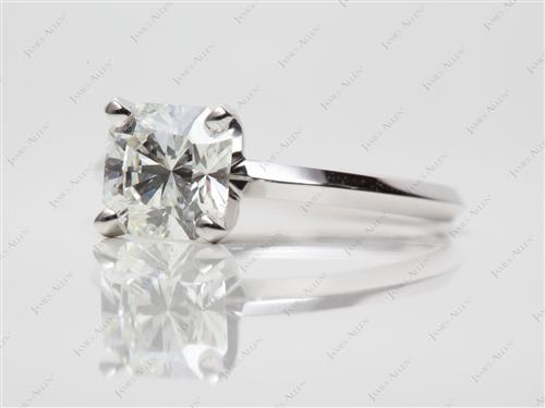 White Gold 1.48 Radiant cut Round Solitaire Ring
