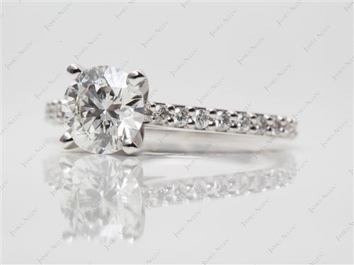 White Gold 1.23 Round cut Diamond Rings