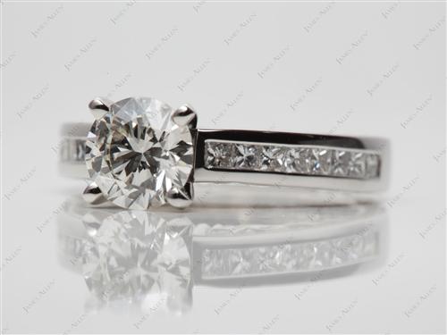 Platinum 1.21 Round cut Channel Set Diamond Rings