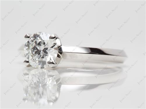 Platinum 1.01 Round cut Solitaire Rings