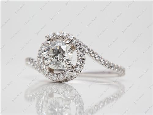 White Gold 0.69 Round cut Micro Pave Rings