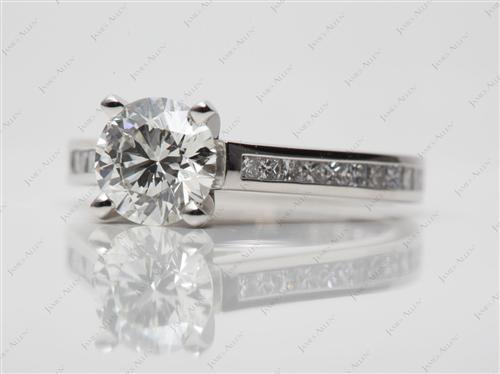 Platinum 1.23 Round cut Channel Set Diamond Engagement Rings
