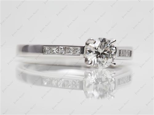 White Gold 0.60 Round cut Channel Set Eternity Rings