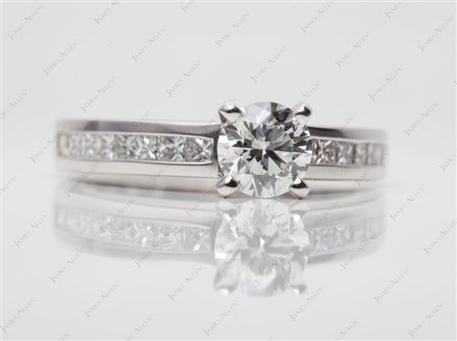 White Gold 0.77 Round cut Channel Diamond Ring