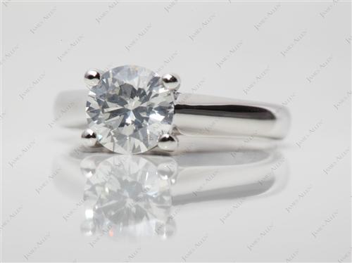 Platinum 1.01 Round cut Engagement Rings