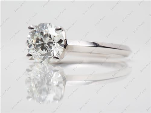 White Gold 1.25 Round cut Diamond Solitaire Rings