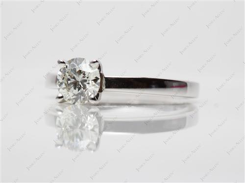White Gold 0.83 Round cut Diamond Solitaire Ring Settings