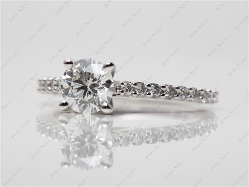White Gold 0.77 Round cut Diamond Ring