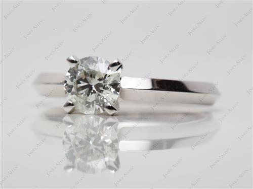 White Gold 0.78 Round cut Solitaire Ring Setting