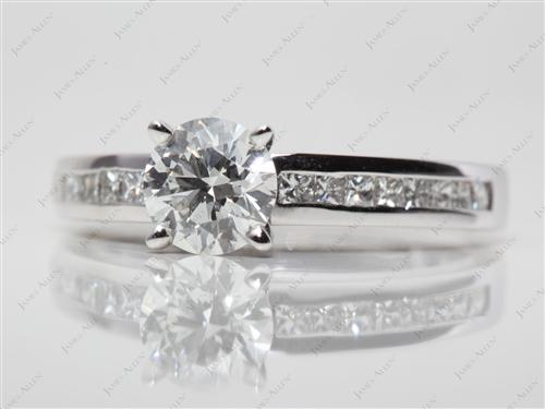 White Gold 1.01 Round cut Channel Engagement Ring