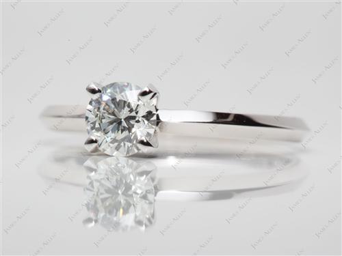 White Gold 0.70 Round cut Solitaire Ring