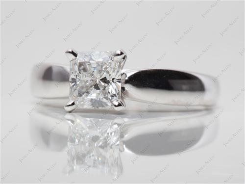 White Gold 1.03 Radiant cut Engagement Rings