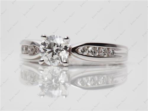 White Gold 0.70 Round cut Diamond Channel Rings