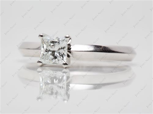 White Gold 0.54 Princess cut Solitaire Engagement Ring