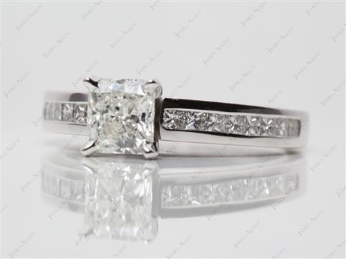 White Gold 1.07 Radiant cut Channel Diamond Ring