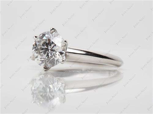 Platinum 1.23 Round cut Solitaire Diamond Ring