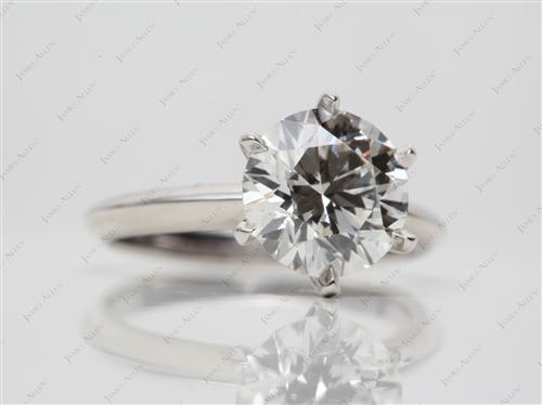 Platinum 2.21 Round cut Solitaire Diamond Rings