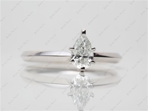 White Gold 0.51 Pear shaped Solitaire Diamond Rings