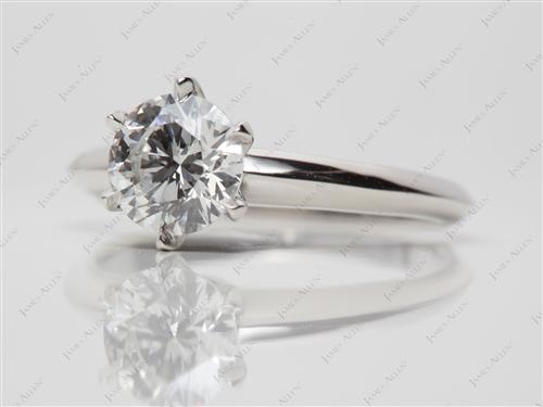 Platinum 0.98 Round cut Diamond Rings