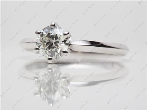 White Gold 0.75 Round cut Diamond Solitaire Engagement Ring