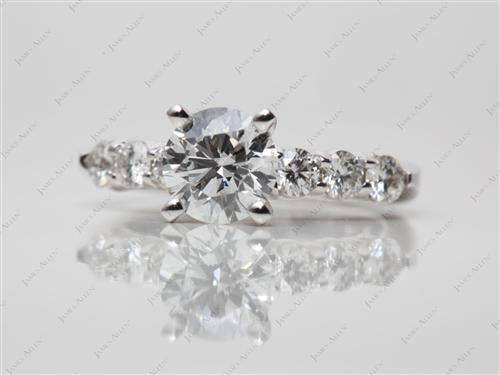 White Gold 0.91 Round cut Diamond Rings