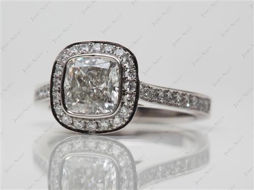 Platinum 1.21 Cushion cut Engagement Ring