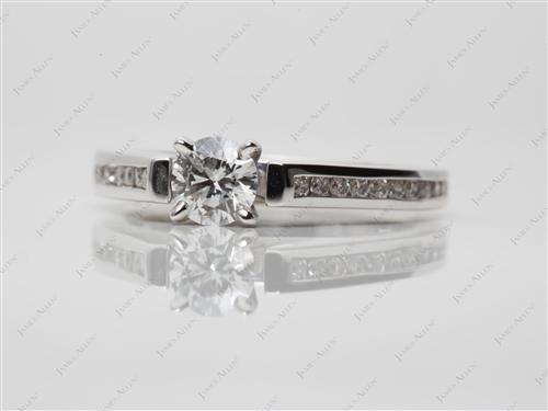 White Gold 0.37 Round cut Channel Set Engagement Rings