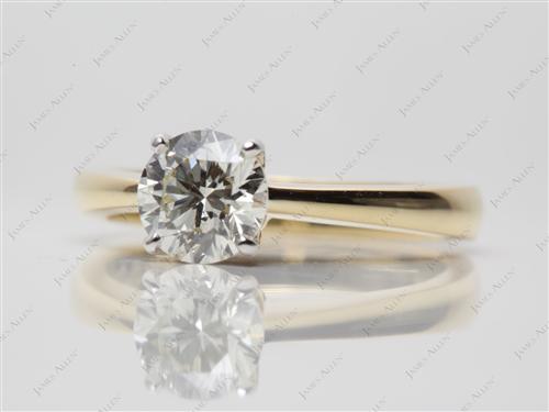 Gold 0.76 Round cut Solitaire Rings
