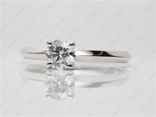 Platinum 0.43 Round cut Solitaire Engagement Rings