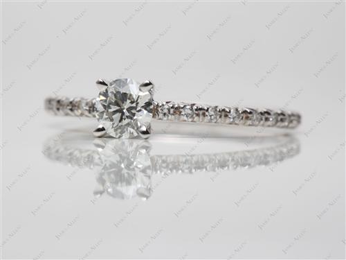 White Gold 0.45 Round cut Pave Ring Set