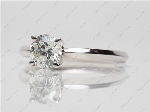 White Gold 0.64 Round cut Solitaire Diamond Ring