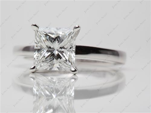 White Gold 2.09 Princess cut Diamond Rings