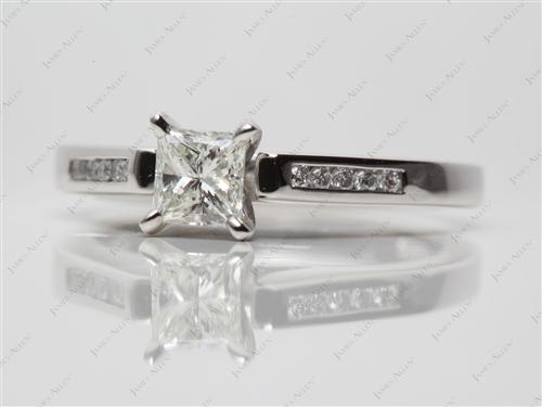 Platinum 0.53 Princess cut Channel Set Eternity Rings
