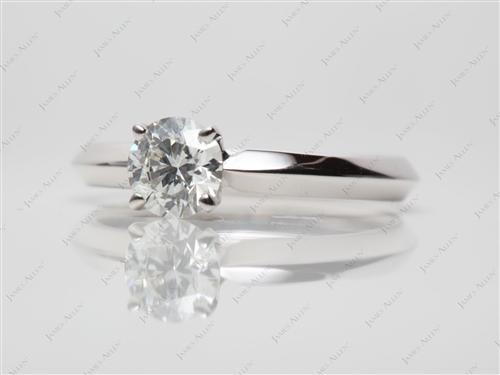 White Gold 0.52 Round cut Solitaire Engagement Rings