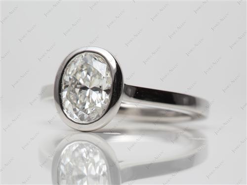 Platinum 1.11 Oval cut Round Solitaire Ring